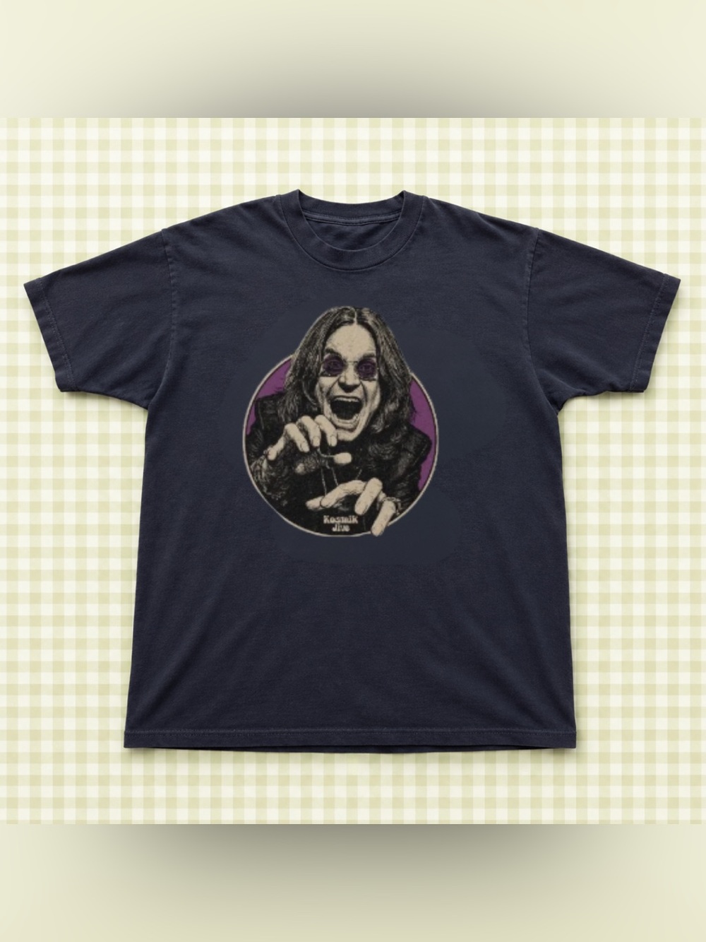Halloween Black Graphic Men’s Band T-Shirt with Purple Accent